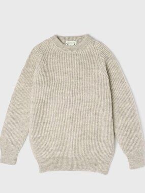 Peter Christian 100% British Wool Fisherman Sweater Size Medium in Stone